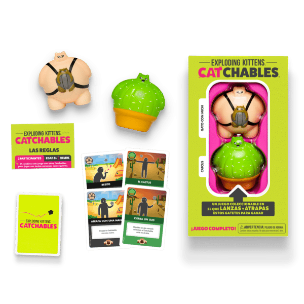 Exploding Kittens Catchables 2-Pack: Gato con michi y Catcus - Imagen 2